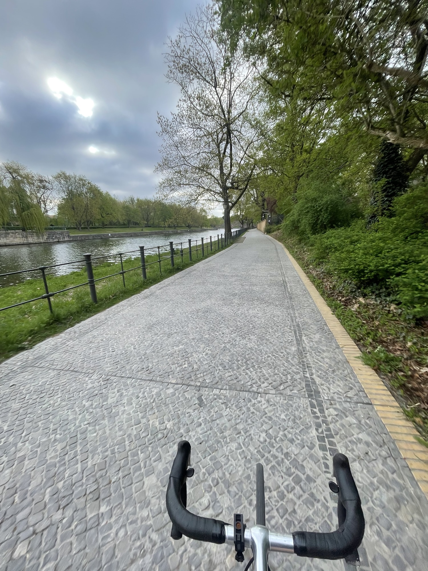 Close-up Tiergarten scene with dappled light, leaves and a quiet corner suggesting the park's layered history